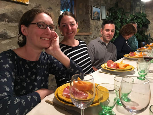 5 course meal at an agriturismo in Orvieto.
