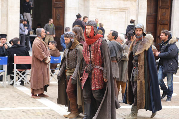 While visiting Pienza, we stumbled across the filming of a show called Medici: Masters of Florence