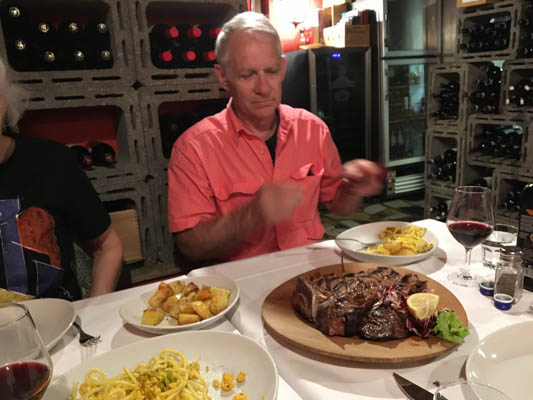 Steak Florentine at Tito's. The minimum order size is 1.5kg (3.3lbs).