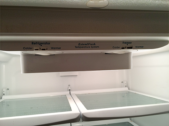The fridge controls