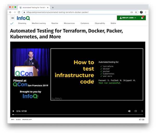 [NEW TALK] Automated Testing for Terraform, Docker, Packer, Kubernetes, and More