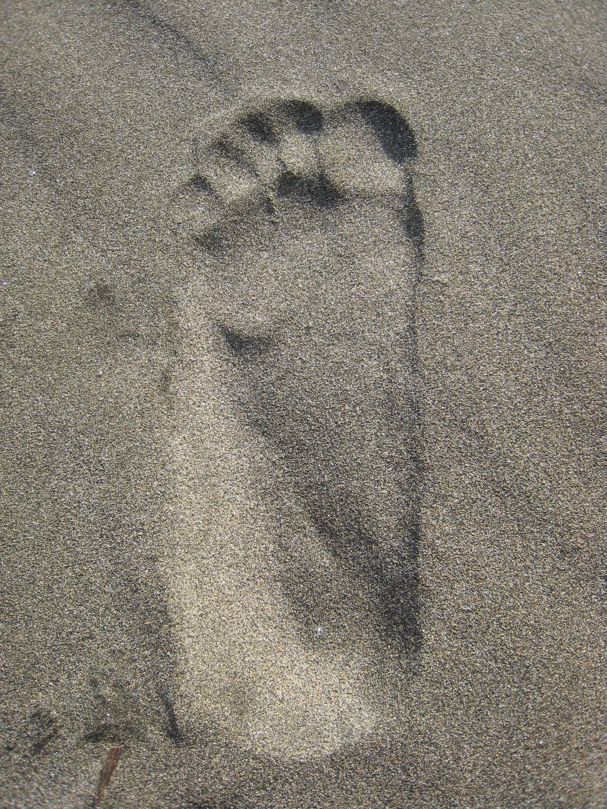 My footprint. See the arch? Me neither.